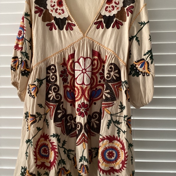 Zara Romy Embroidered Mini Dress Size Small - Picture 5 of 7